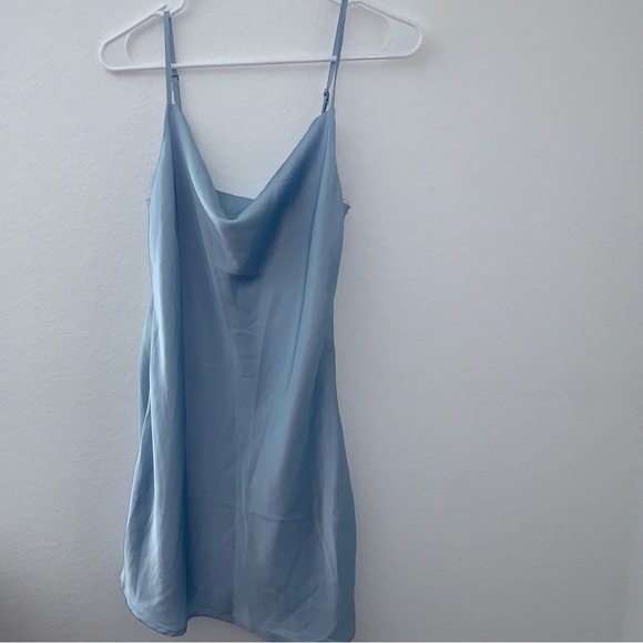 Slip Dress Women’s Mini silky sky blue size sim - Picture 6 of 11